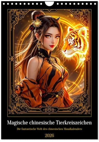Magische chinesische Tierkreiszeichen (Wandkalender 2026 DIN A4 hoch), CALVENDO Monatskalender: Die fantastische Welt des chinesischen Mondkalenders (CALVENDO Wissen)
