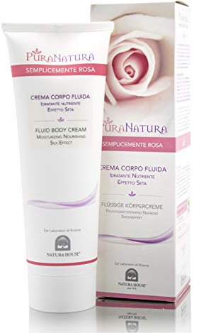 PuraNatura Simply Rose - Crema Corpo Fluida, Idratante, Nutriente, Effetto Seta, 250 ml