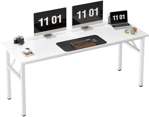 Need Computer Desks 157x60cm Heavy Duty Portable Folding Table for Company/Office/Picnic/Garden/Beach/Camping Use,White, AC5DW-157