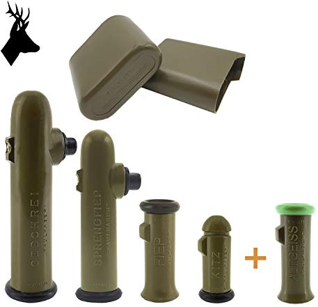 FAULHABER Wildlocker Rehblatter Garnitur XL (im 5er Set - Kitz + Fiep + Sprengfieplocker 2 stimmig & Geschreilocker 2 stimmig + Altgeiss) REH - Bockjagd/Rehwildblatter/Blattjagd Profi Lockjagd