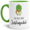 Schildi-Tasse mit Spruch Du bist mein Lieblingsidiot/Liebe/Paar/Kaffeetasse/Schildkröte/Lustig/Innen & Henkel Hellgrün