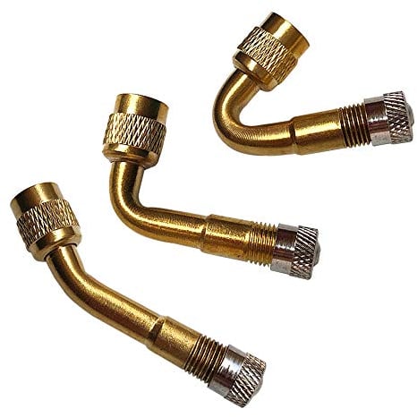 QitinDasen 3Pcs Professional Tyre Valve Extension Adapter Set, Tire Stem Extension, Brass Air Tire Extension Schrader Valve Adapter, for Car Truck Motorcycle Bike Scooter (45°, 90°, 135°)