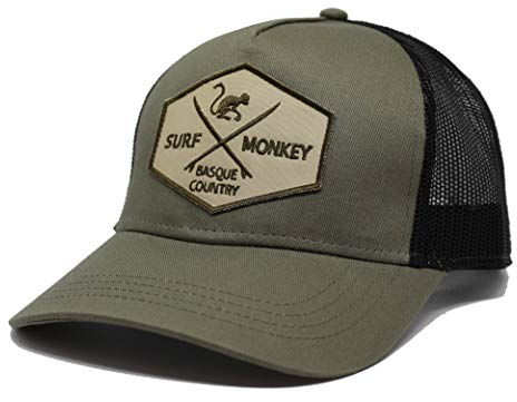 DRESSED IN MUSIC PLAY WITH ME Trucker Kappe - Halbrunder Schirm - Snapback-Verschluss - 5-Panel Design - Herren Einheitsgröße (Grün schwarz)