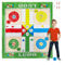Relaxdays 10030902 XXL, große Brettspiel Matte inklusive 16 Spielsteine, 2 Würfel & 4 Heringe, Garten Ludo, 160x180 cm, bunt