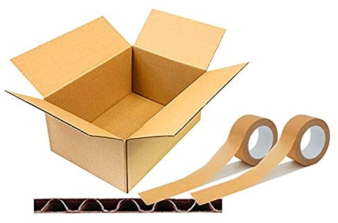 verpacking Faltkartons Kartons 1 wellig 650 x 350 x 370 mm - KK 129 Versandkarton (20 Kartons & 2 Rollen Papierklebeband)