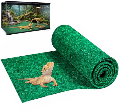 Mechpia 47 x 24 Large Reptile Carpet Terrarium Liner Bedding Reptile Substrate Mat Tank Accessories for Bearded Dragon Snake Lizard Tortoise Leopard Gecko (Green)
