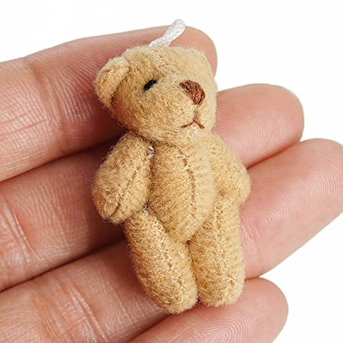 Odoria 1/12 Maßstab Miniatur Teddybär Plüschbär Puppenhaus Zubehör, Braun