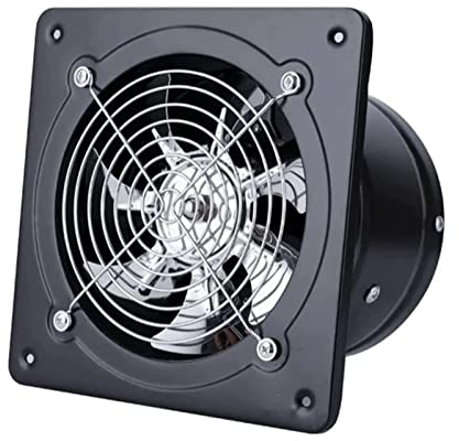 Diameter 150 mm Bathroom Fan, Exhaust Fan, Axial Fan, Kitchen Extractor Fan, Metal Bathroom Fan, Quiet Fan, 6 Inch / 220 V Ventilation Blower Wall/Ceiling Exhaust Fan in Bathroom (Black)