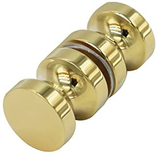 CKB Double Sided Shower Door Knob, Shower Glass Door Handle with Polished Gold, Solid sus304 Stainless Steel Shower Door Pull for Bathroom. Compatible with 5/16 to 1/2 Glass Door.