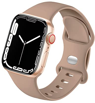 HdanMole Sport Strap Compatible with Apple Watch Straps 40mm 38mm 41mm 42mm 44mm 45mm 46mm, Silicone Strap Replacement for iWatch Straps Series 10 9 8 7 6 5 4 3 2 1 SE Women Men, Walnut