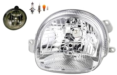 Johns, Scheinwerfer Halogen Front passend für Renault Twingo I 09/2000- H4 Links Fahrer + Nebelscheinwerfer + Leuchtmittel