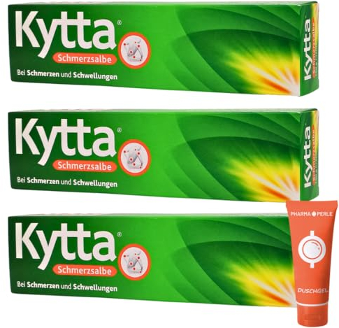 Kytta Schmerzsalbe bei Schmerzen und Schwellungen, Muskelschmerzen, Kniegelenkschmerzen, Zerrungen Verstauchungen I mit Beinwell Extrakt I Sparset mit Pharma Perle give-away (3 x 150g)