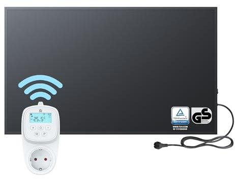 BR Bringer Infrarotheizung 700 Watt - mit Smart Thermostat und App - Infrarot Elektroheizung Energiesparend - 5 Jahre Garantie, TÜV GS - Deutsche Qualitätsmarke (schwarz)