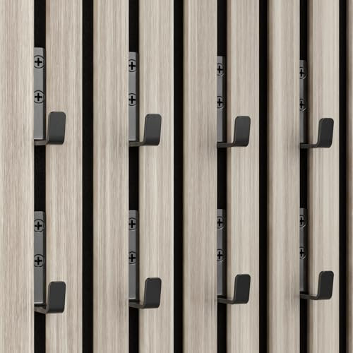 WWMH Ganci per Pannelli Fonoassorbenti Legno, 13mm di Larghezza, Appendiabiti per Pannello Fonoassorbente, Metallo Ganci per Pannelli Acustici Nero, 8 Pezzi