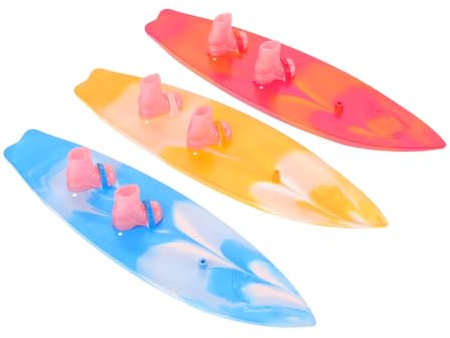 IMIKEYA 3pièces Mini Surfboard avec Plastique pour Poupées Décorations pour Fêtes Anniversaire Plage Et Piscine