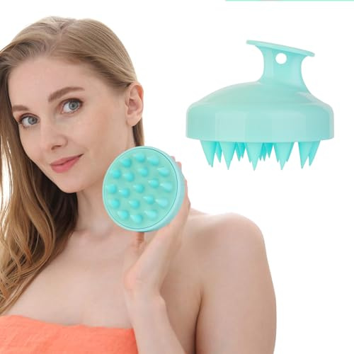 Massaggiatore Cuoio Capelluto Silicone Morbido Del Cuoio Capelluto Pettine Dei Capelli Shampoo Pennello In Silicone Per Uomini Donne Blu