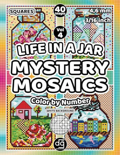 Life in a Jar Mystery Mosaic Color by Number for Adults & Teens: Pixel Art Quest Featuring Nature, Landscapes & Flowers, Hidden Picture Puzzles for Relaxation and Stress Relief