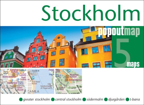 Stockholm Popout Map Double: Greater Stockholm, Central Stockholm, Södermalm, Djurgarden, T-Bana. Handy, pocket size, pop-up map of Stockholm (Popout Maps)