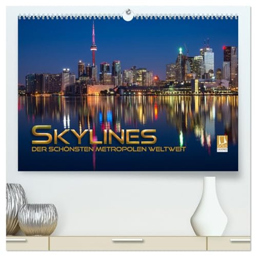 Skylines der schönsten Metropolen weltweit (hochwertiger Premium Wandkalender 2026 DIN A2 quer), Kunstdruck in Hochglanz: Futuristische Panoramen der ... Weltstädte dieser Erde (CALVENDO Orte)