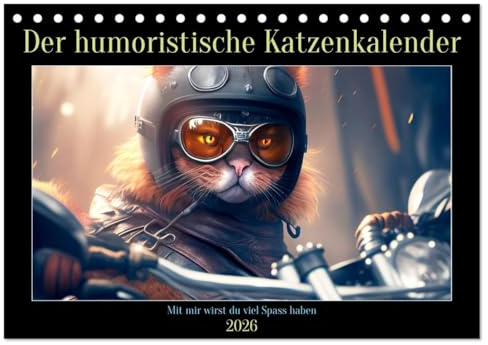 Der humoristische Katzen Kalender (Tischkalender 2026 DIN A5 quer), CALVENDO Monatskalender: Das ideale Geschenk für Katzenliebhaber die Humor lieben (CALVENDO Tiere)