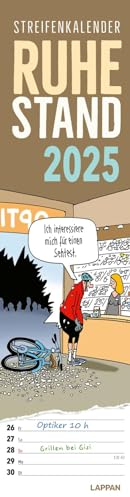 Ruhestand Streifenkalender 2025: Monatskalender für die Wand: Praktischer Terminplaner zum Aufhängen