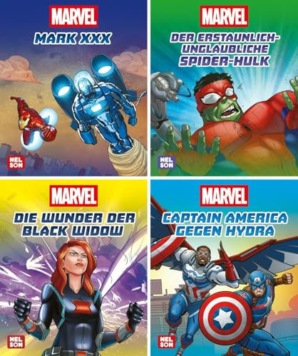 Nelson Mini-Bücher: 4er Marvel 5-8: 4 spannende Marvel-Abenteuer im Set | Geschichten ab 3 Jahren im Mitnahmeformat