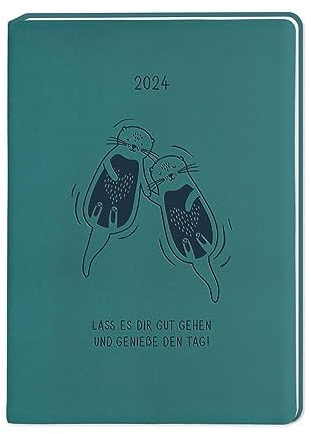 Terminplaner Lederlook 2024 Petrol: Terminplaner Lederlook A6