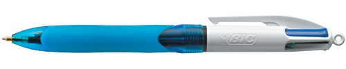 BIC 4 Farben Kugelschreiber 4 Colours Grip Pro, mit gummierter Griff-Fläche, 1er Pack, Ideal für das Büro, das Home Office oder die Schule