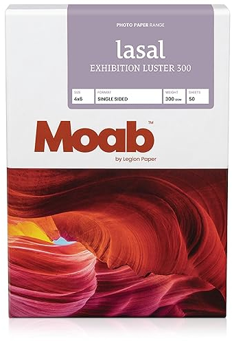 Moab Lasal Exhibition Luster 300 archivalisch Glanz 300 g/m² Papier 11 Mil. Inkjet Papier 4 x 6' Alpha-Cellulose 50 Blatt