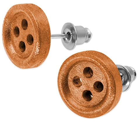 Soul-Cats Ohrstecker aus Holz, Farbe: hellbraun