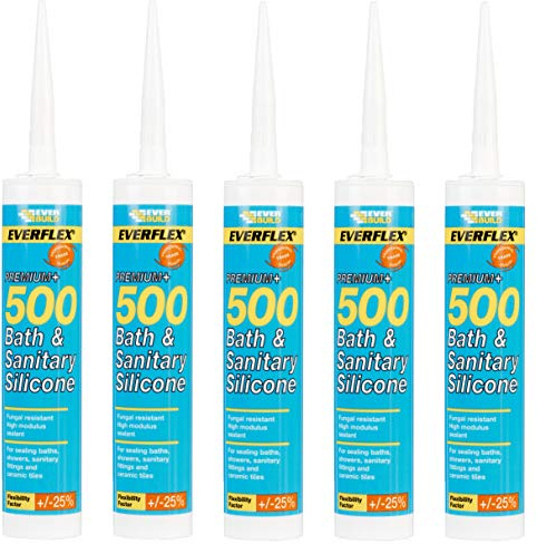Everbuild 500CL Bath and Sanitary Silicone Sealant 500 310 ml - Clear (5)