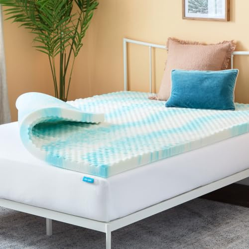Linenspa 7,6 cm Noppen-Gel-Matratzenauflage aus Memory-Schaum – fördert den Luftstrom – entlastet Druckstellen – Twin XL Größe – Schlafsaal Essentials