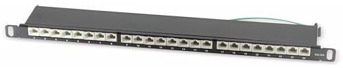 Slim-Patchpanel, CAT.6, 24-Port, 0,5HE, 10