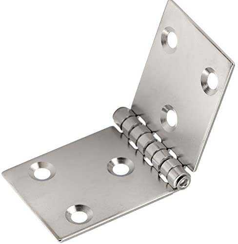 OPIOL QUALITY® Scharnier gestanzt 90x30 mm aus Edelstahl A2 V2A (2 Stück) Scharniere Steckverbinder Edelstahlscharnier Türband Aufschraubband Türscharnier