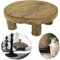 LS-LebenStil Teak Holz-Tischchen 20x7cm Blumenständer Pflanzenhocker Deko Hocker