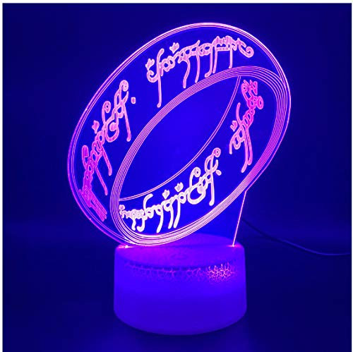 Lampada Da Notte A Led Ottica Unica 3D Lampada Da Notte Decorativa Per Camera Da Letto Per Il Signore Degli Anelli
