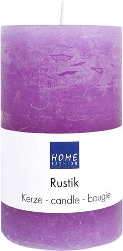 Kerze Stumpen Rustik violett als Tischdeko Ø 6cm, Höhe 10cm