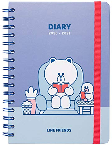 Erik Planer - Schulplaner Line Friends - Kalender Wochenansicht 2020/2021 für Schüler 12 Monate - Terminplaner