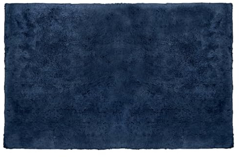 Allure Hotel Bath Mat Non-Slip, 100% Cotton, Extra Thick Deep Pile, Anti-Viral, Washable, 50cm x 80cm (Navy)