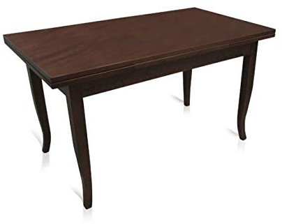 Dmora Ausziehbarer Tisch, aus nussbaumfarbenem Holz, 140x80x79,50 cm, mit 2 Auszügen à 40 cm