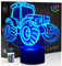Comiwe Traktor 3D Illusion Nachtlicht Spielzeug,Dekoration LED Nachttischlampe 16 Farben Ändern mit Fernbedienung,Weihnachten Deko Lampe Geburtstagsgeschenk Für Mädchen Jungen Kinder und Freunde