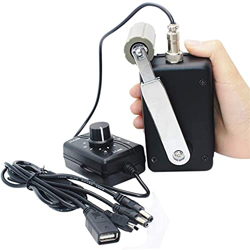 Handkurbelgenerator 30W 0-28V Handkurbel Ladegerät Tragbarer Dynamo Wasserdichtes Ladegerät Dynamo für das Aufladen von Mobiltelefonen im Freien mit USB-Stecker (Black)