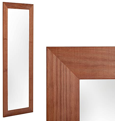 LEBENSwohnART Wandspiegel Dark-Brown ca. 160x60cm Ganzkörperspiegel Holzspiegel Madeira