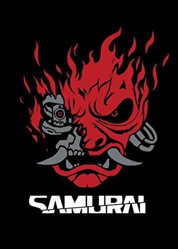 Displate Offiziell Cyberpunk 2077 MetallPoster Magnetische Befestigung Inklusive Lizenziert Bilder Hochwertiges Poster Concept Arts - Samurai Poster 45 cm x 32 cm