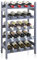 SMIBUY Bambus-Weinregal, 20 Flaschen-Display-Halter, 5-stöckige freistehende Lagerregale für Küche, Speisekammer, Keller, Bar (Grau)