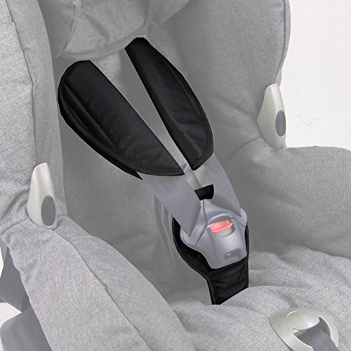 BAMBINIWELT Gurtpolster Schrittpolster kompatibel Auto-Kindersitzen der Gruppe 1 (z.B. Maxi Cosi Priori SPS, XP) (schwarz)