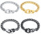 Skcess Armbänder Männer Silber，Gliederarmbänder 20,5 Mm Persönlichkeitshandschellen Rostfreier Stahl Männer Lederarmband 20.5cm