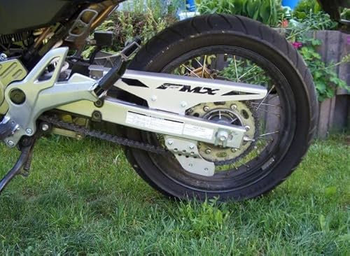 Kettenschutz für Honda FMX 650 Baujahr 2005-2007 GroFaTec Chainguard fmx650 Kettenabdeckung Spritzschutz Honda FMX 650 Supermoto Silber