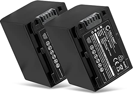 CELLONIC, Batteria per Fotocamera Compatibile con Sony AX53 4K HANDYCAM FDR-AX53, NP-FV70, NP-FV50 (7.2V, 2050mAh) 2 Pezzi