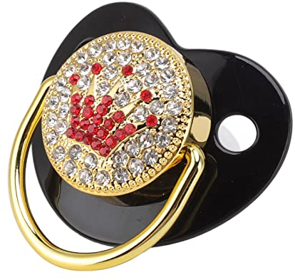 Baby Schnuller Ultra Light Soft Bling Silikon Neugeborenen Schnuller für 6-18 Monate Säugling für Gestillte Babys, Glow in The Dark Schnuller, Baby Mädchen Schnuller(Schwarz)